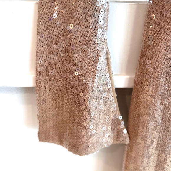 BNWT! YOJANI BOUTIQUE Maya Nude Sequin Dress - Beige "Hailey Bieber"  Size Small - Picture 8 of 12